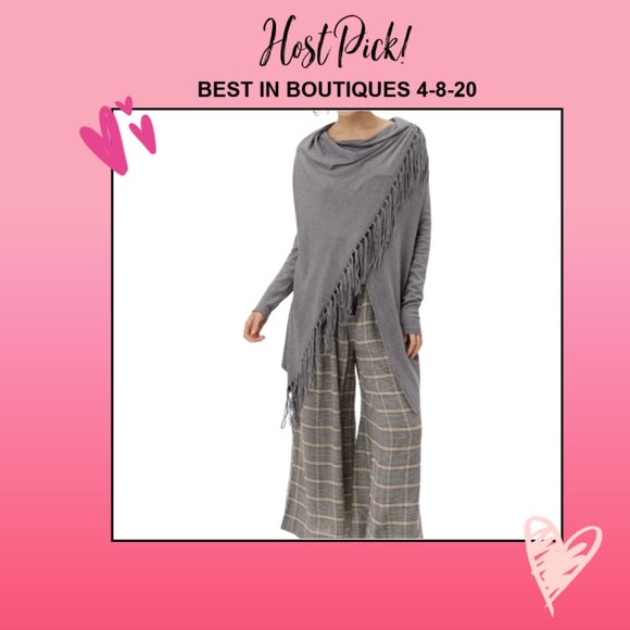 Love Stitch Soft Draped Fringe Cardigan-Medium - Picture 2 of 3